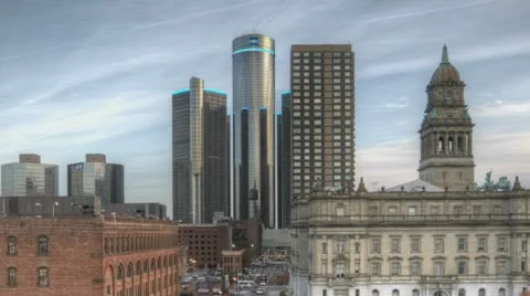 Detroit Downtown Sunset
