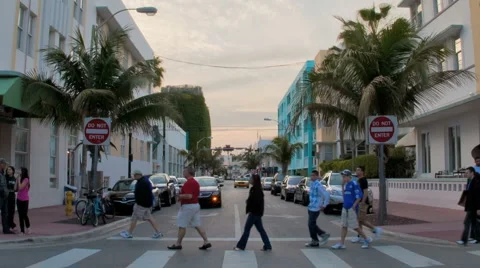 In This Time-lapse View Cars Passing Through Ocean Drive