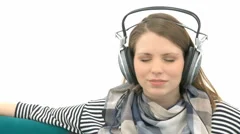 Beautiful Girl Relaxing With Music