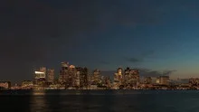 Time lapse Boston Skyline Night