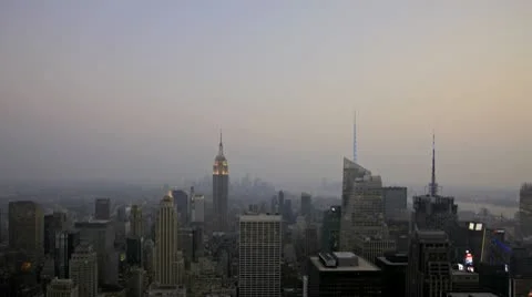 Timelapse View Sunset New York City