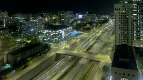 Seattle Nightime Interstate Traffic