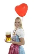 Woman In Dirndl With Balloon