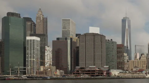 Time Lapse Close Up Pan Shot Manhattan Skyline