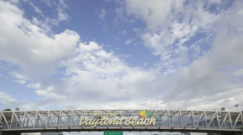 Time Lapse Close Up Daytona Beach Welcome Sign