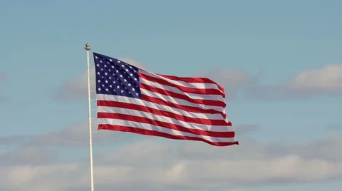 Slowmotion American Flag Waving