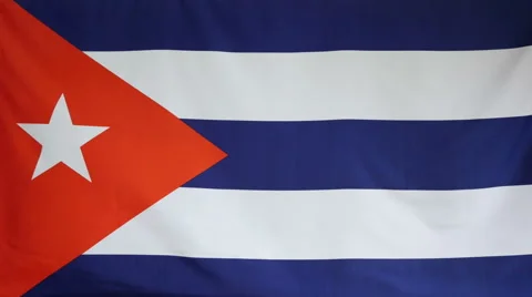 Cuba Flag Real Fabric Close Up 4K