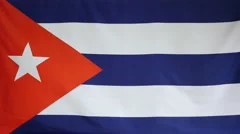 Cuba Flag Real Fabric Close Up 4K