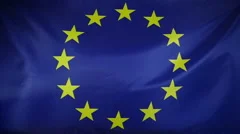 Slowmotion Real Textile Flag Of Europe