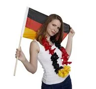 Attractive Woman Shows German Flag