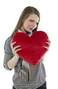 Woman With Heart Pillow