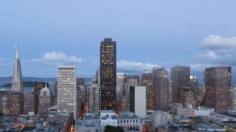 4K Time Lapse Close Up San Francisco Twilight To Night