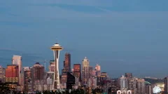 4K Time Lapse Zoom Out Seattle Skyline Fireworks