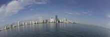 Miami city skyline fisheye view panorama at day