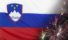 Slovenia Flag Firework real fabric
